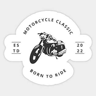 Classic Motorcycle Adventure Born to Ride Sticker